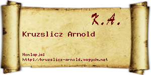 Kruzslicz Arnold névjegykártya