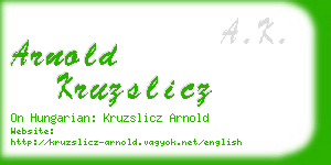 arnold kruzslicz business card